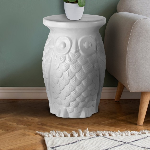 Ceramic Garden Stool White