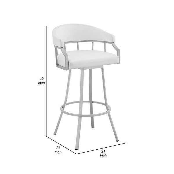 Mayla 30 Inch Swivel Bar Stool， Metal Flared Legs - 40 H x 21 W x 21 L Inches