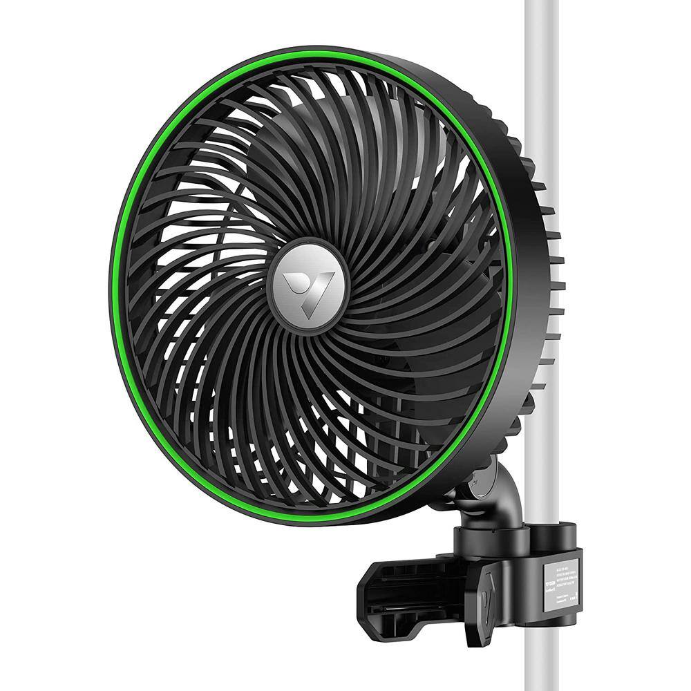 VIVOSUN AeroWave Portable 6 in. Smart Wifi Control Clip Fan in Black with Fully-Adjustable Tilt for Hydroponic Ventilation wal-VSF-AWE6