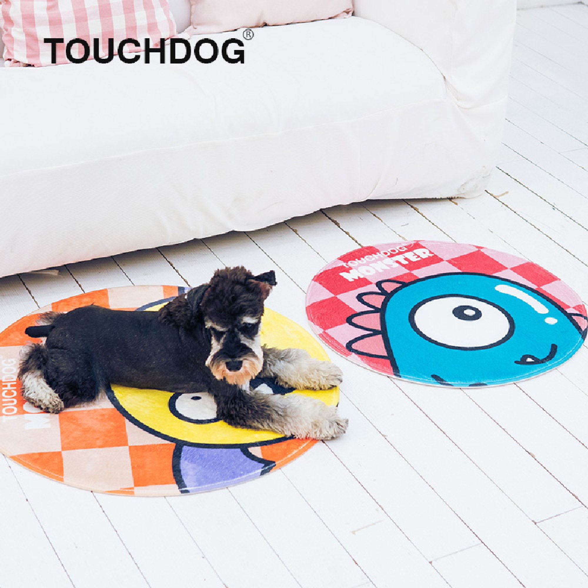 Touchdog Cartoon Monster Rounded Cat and Dog Mat， 26