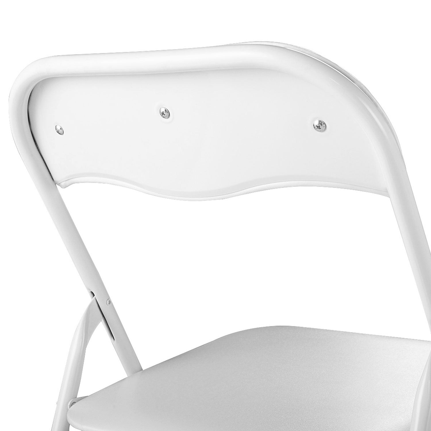 Jaxpety 5 Pack Commercial White Plastic Folding Chairs W/Soft Cushion Stack-able Wedding Party Event Chair