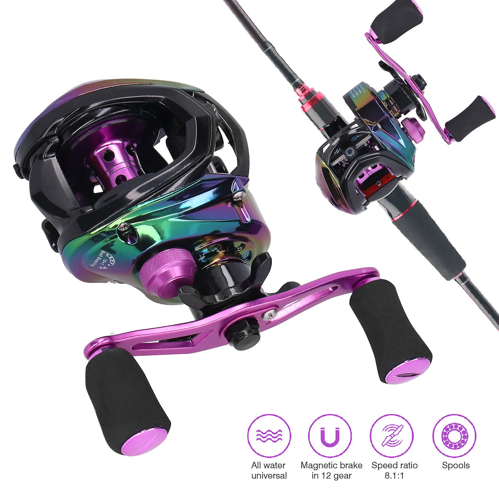 High Speed Ratio 8.1:1 Baitcasting Fishing Reel Metal Lightweight Casting Fishing Wheelright