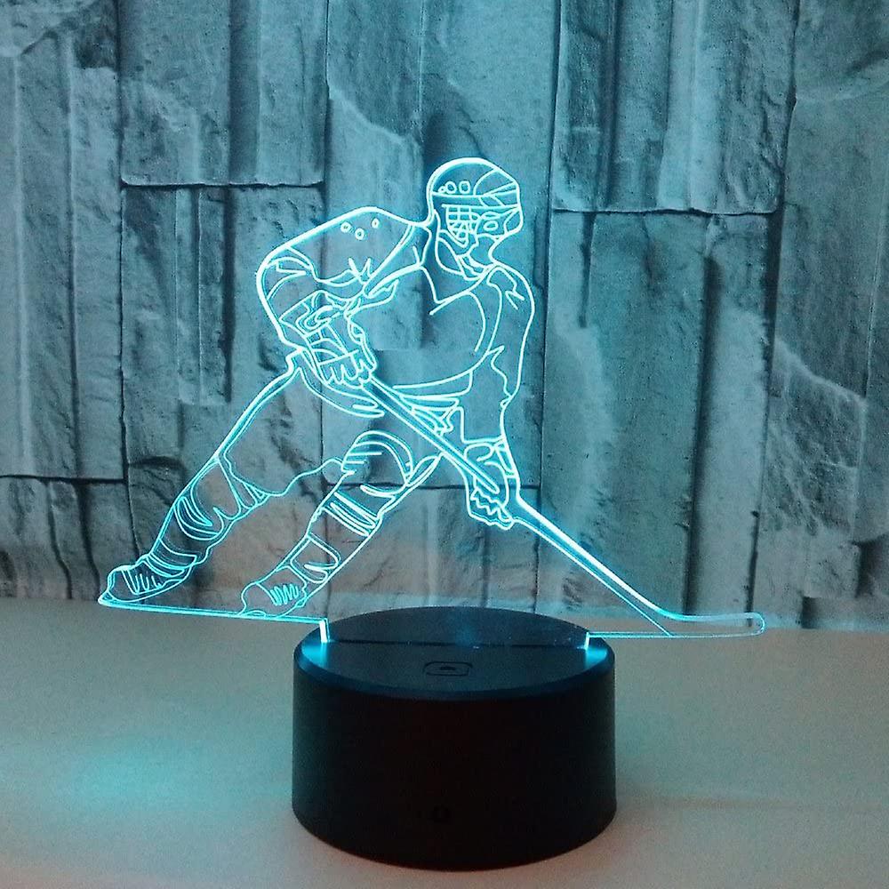 Hockey Night Light， Hockey Player 3d Lamp Lighting For Kids 7 Led Color Changing Touch Table Desk Lamps Cool Toys Gifts Birthday Xmas Decoration For S