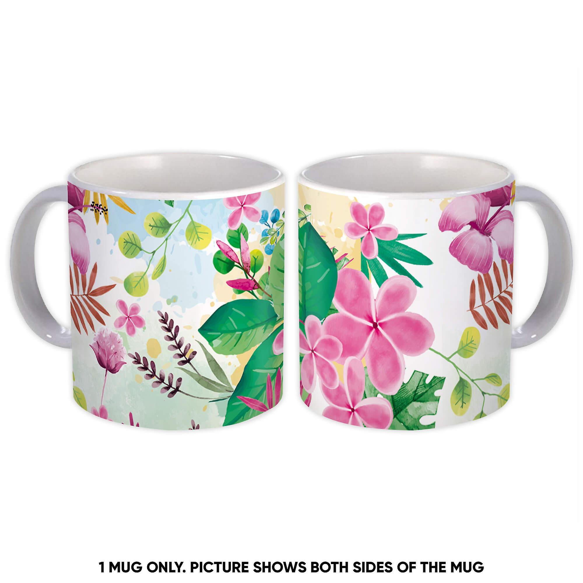 Gift Mug: Hibiscus Watercolor Flowers