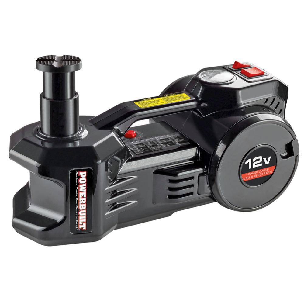 Powerbuilt 620484 1-Ton 12-Volt Electric Floor Jack with Built-In Tire Inflator