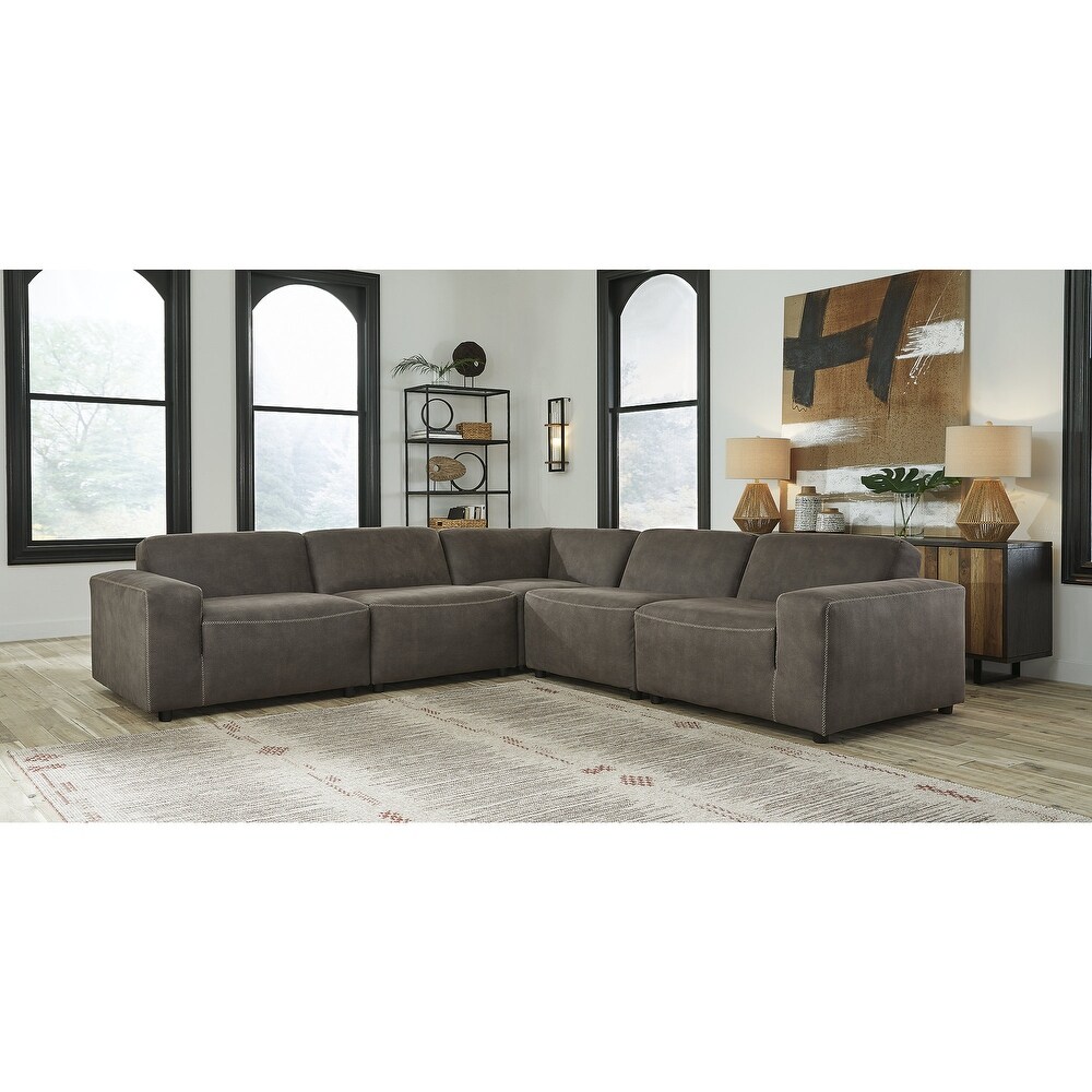 Signature Design by Ashley ena Gunmetal 5 Piece Sectional   116\