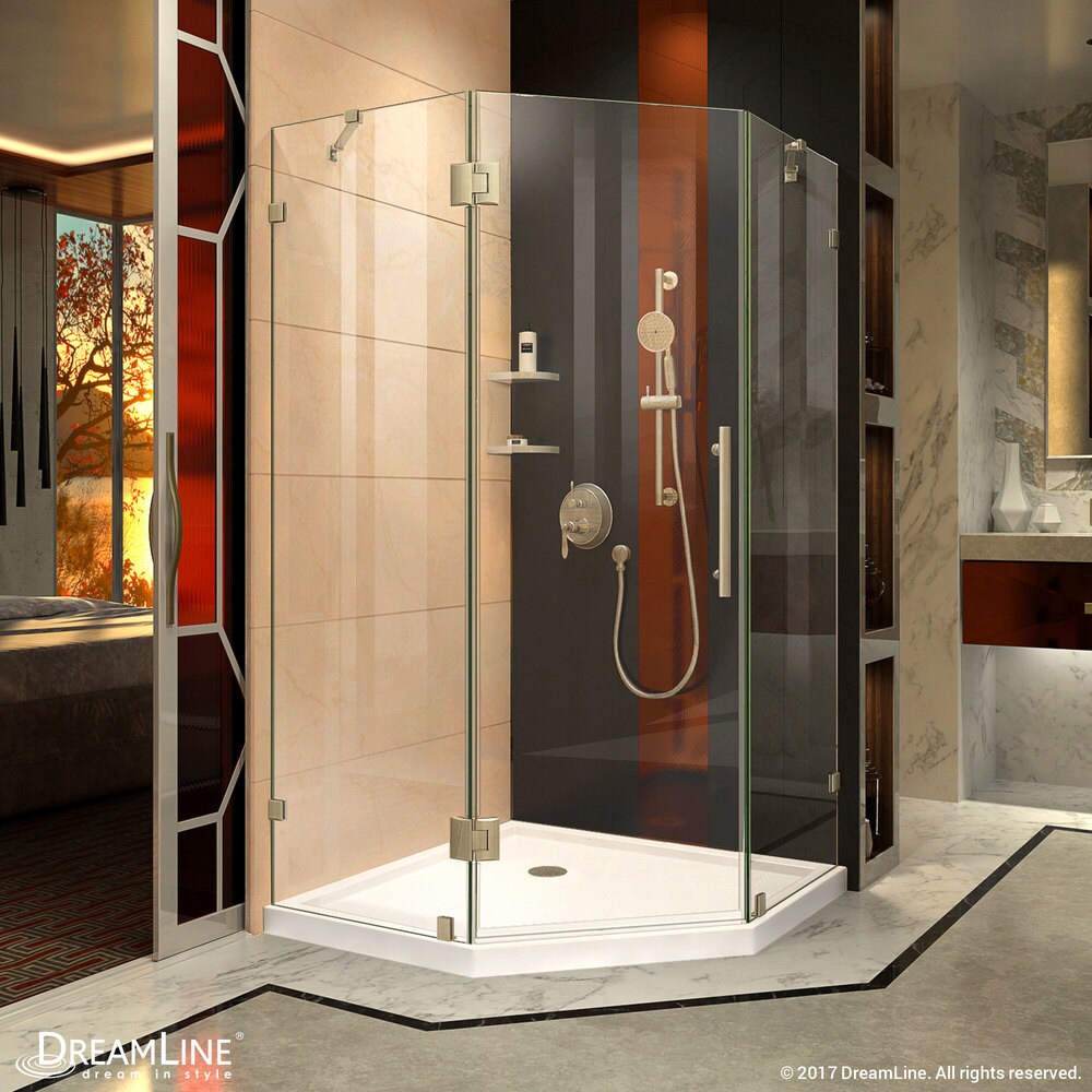 DreamLine Prism Lux 38 in. x 38 in. x 74 3/4 in. H Hinged Shower Enclosure and Shower Base Kit   38\