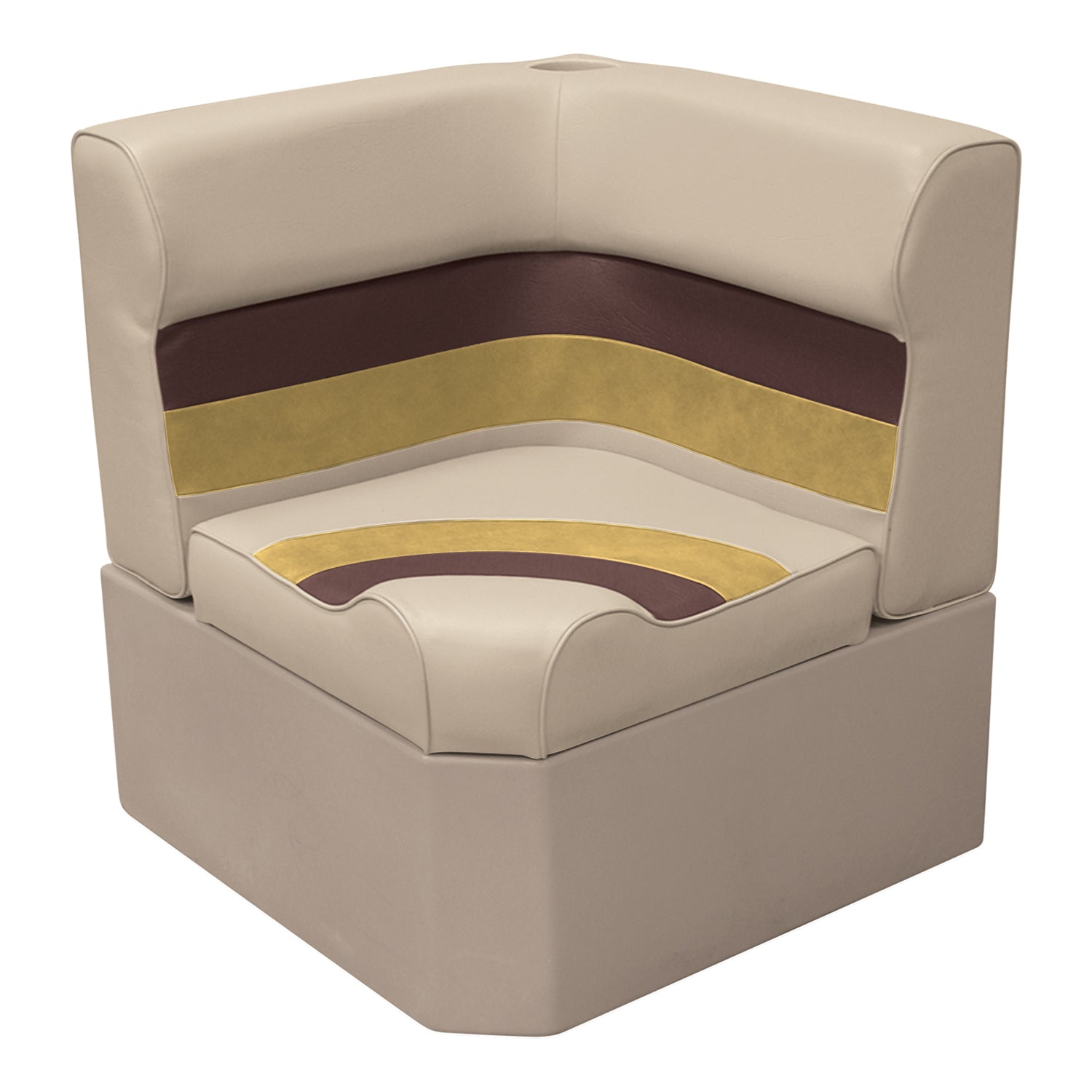 Wise 8WD133-1010 Deluxe Series Pontoon Radius Corner Lounge Seat and Backrest Cushion Set， Sand/Chestnut/Gold