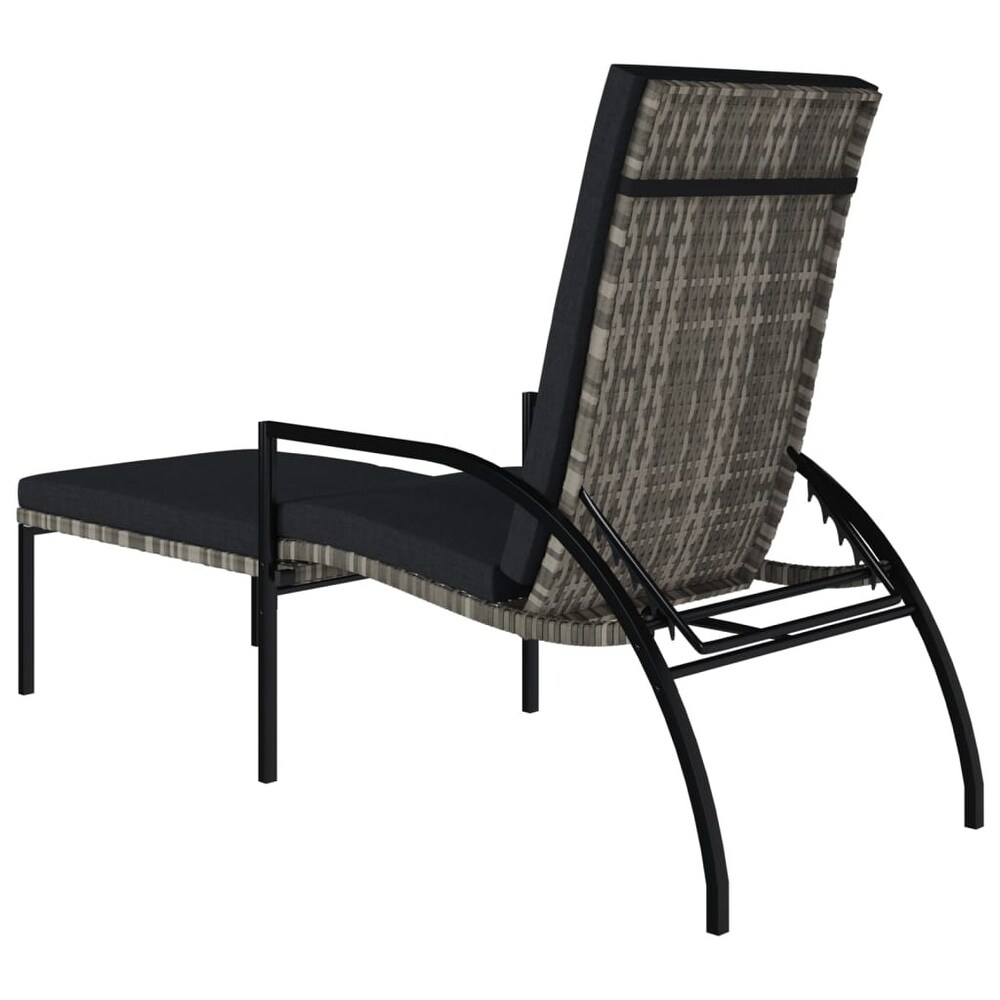 vidaXL Sun Loungers 2 pcs with Footrest PE Rattan Gray   76.8\