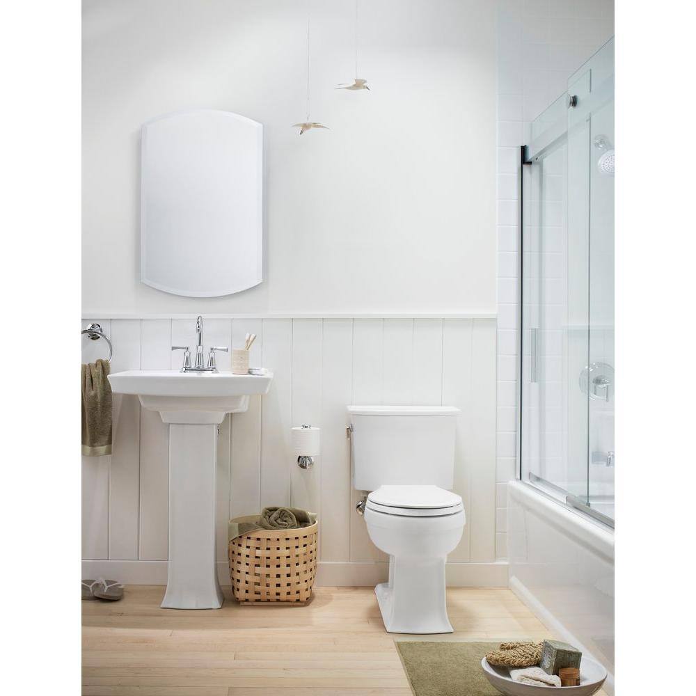 KOHLER Archer Comfort Height 2-Piece 1.28 GPF Single Flush Elongated Toilet with AquaPiston Flushing Technology in White K-3551-0