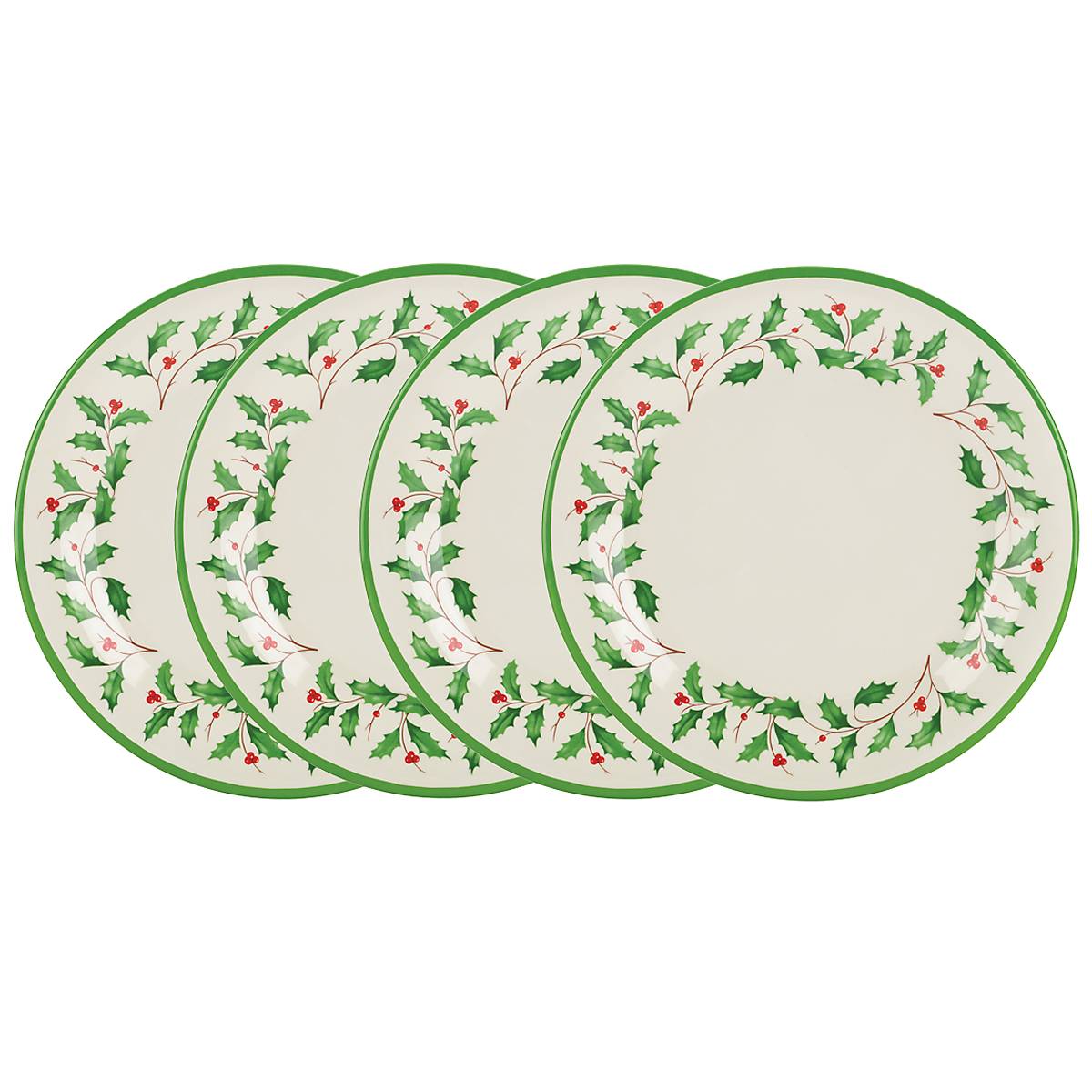 Holiday 4-Piece Melamine Dinner Plate Set