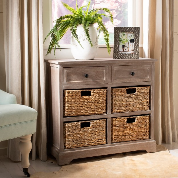 Herman Storage Unit With Wicker Baskets Safavieh