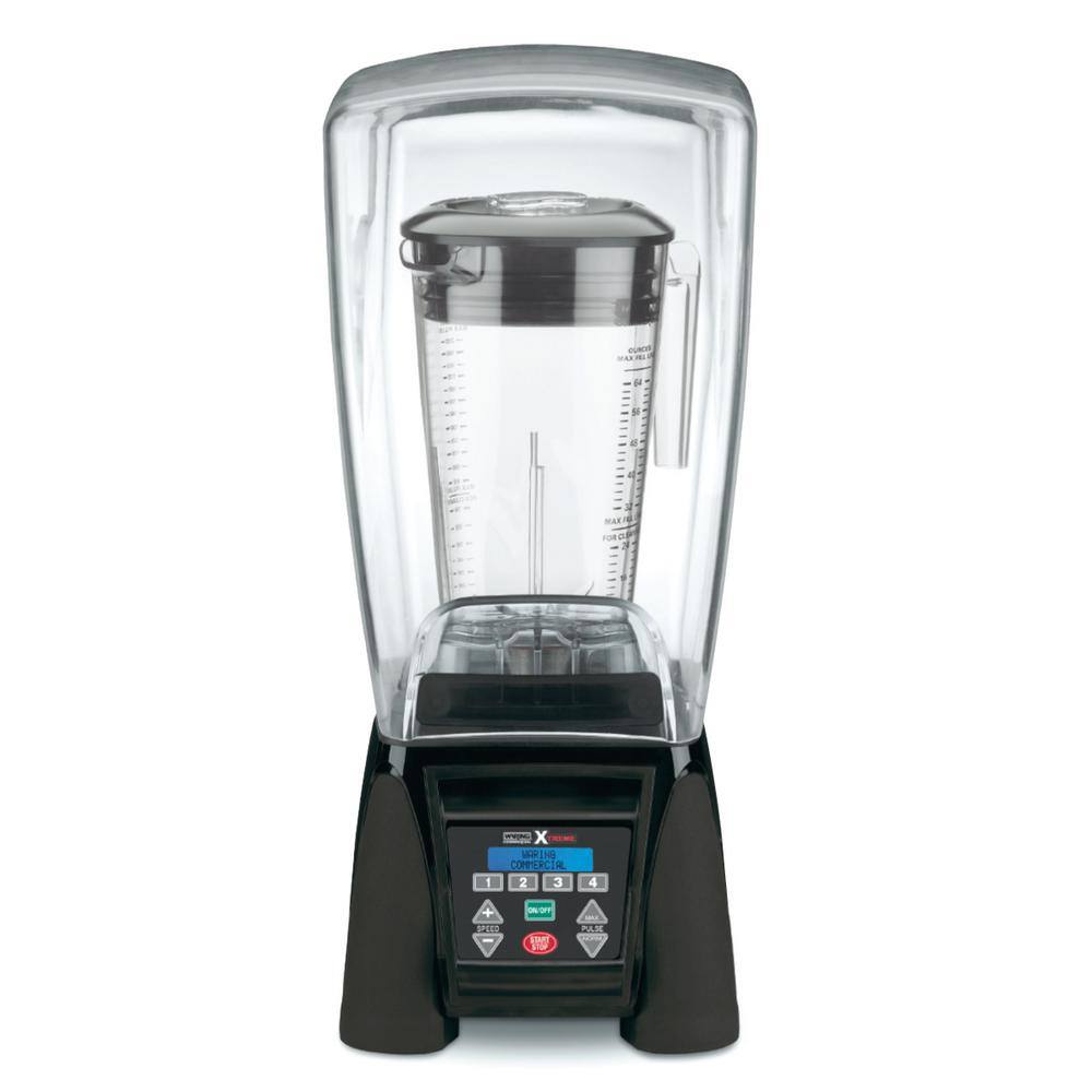 Waring Commercial Xtreme 64 oz. 10-Speed Clear Blender with 3.5 HP LCD Display Programmable and Sound Enclosure MX1500XTX