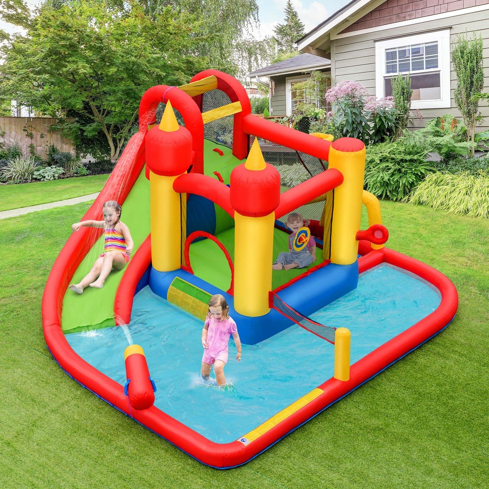 Inflatable Bounce House, Mighty 7 in 1 Water Slide Park