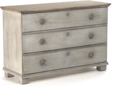 Chest of Drawers BILL Light Gray Poplar Pine 3  Drawer   Traditional   Accent Chests And Cabinets   by EuroLuxHome  Houzz