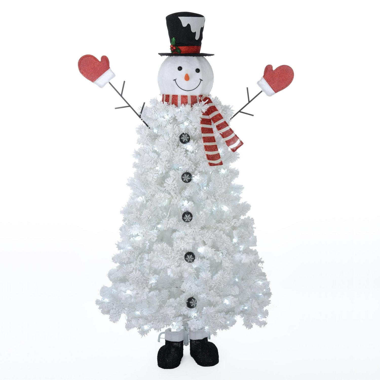 Holiday Time 65foot PreLit Snowman Christmas Tree with 140 Cool White LED Lights  Crowdfused