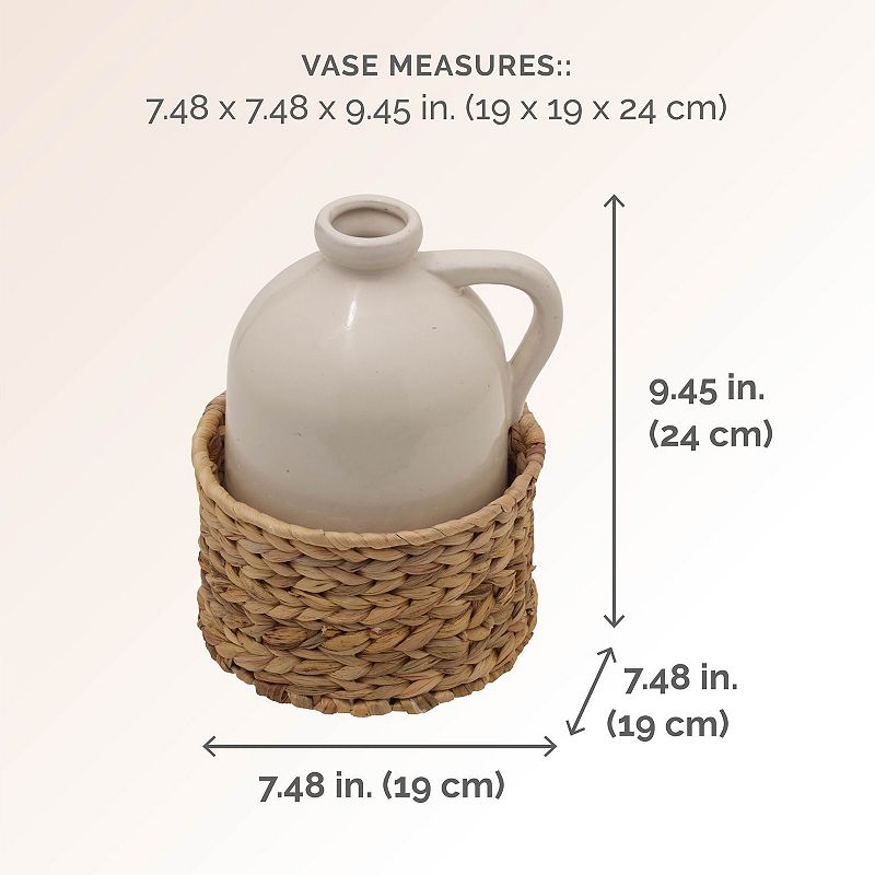 Elements Handle Decorative Vase and Basket Table Decor