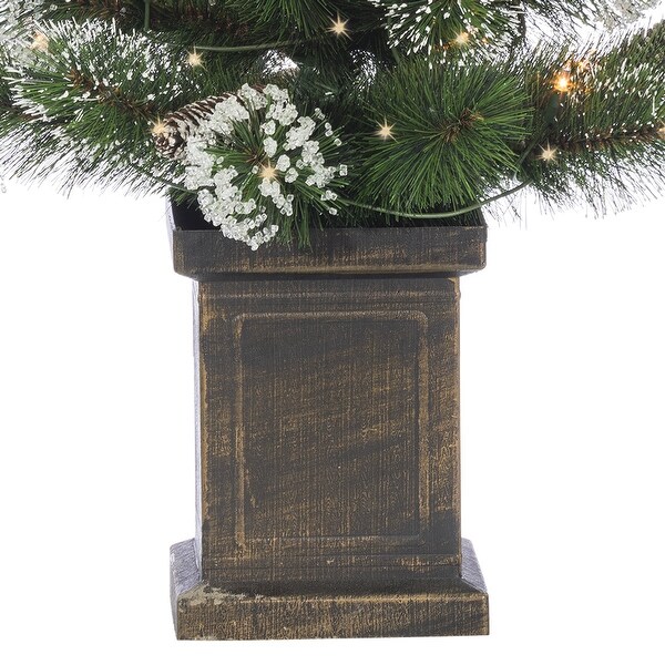 Set of 2 Elegant 4 Ft Potted Hard Mixed Needle Loveland Spruce Trees