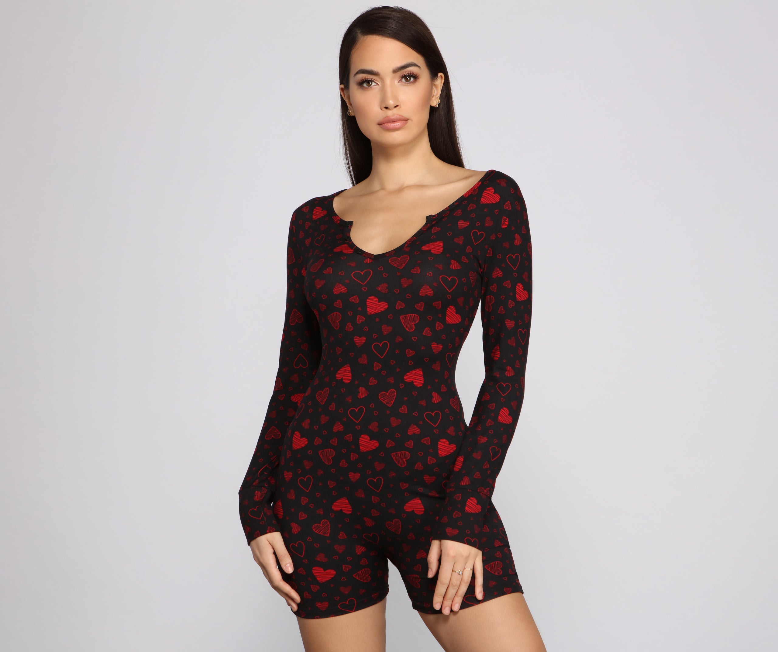 Be Mine Long Sleeve Pajama Romper