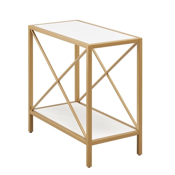 Leick Home Claudette Mixed Metal and Wood Narrow End Table