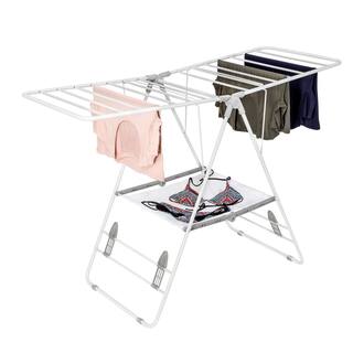 Honey Can Do 57 in. L x 37 in. H White Heavy-Duty Gullwing Portable Drying Rack DRY-08671