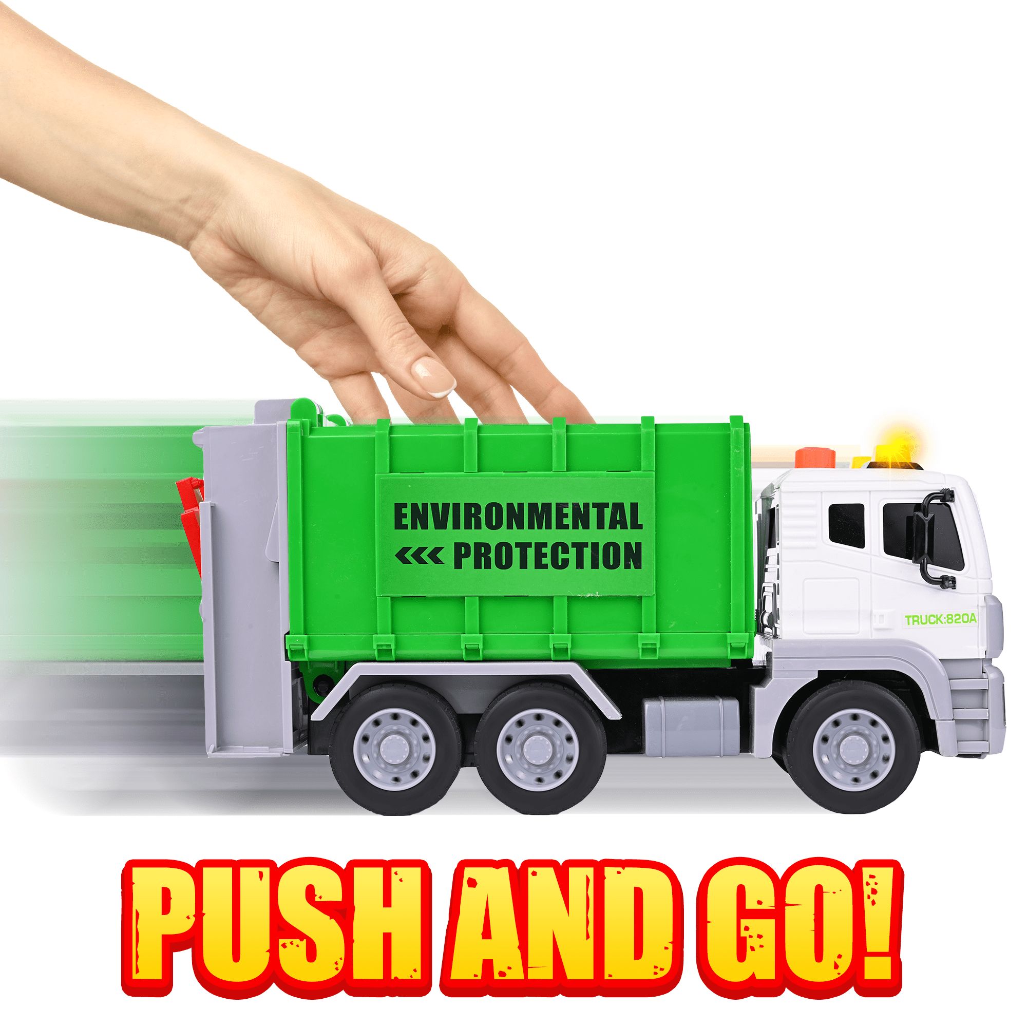 CifToys Garbage Truck Toys for Boys with Trash Cans， Friction Play Vehicle， Ages 3 - 8 Years