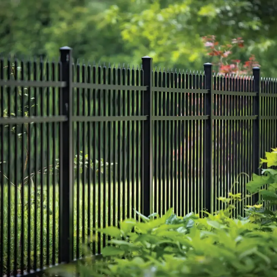 Professional manufacturer supply powder coated 8 ft high wrought iron security fence