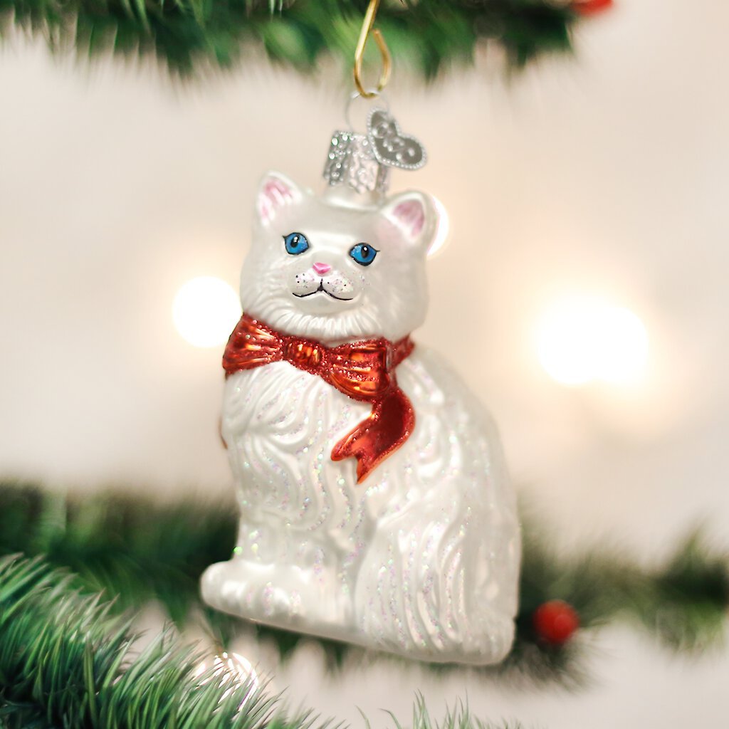 Old World Christmas Princess Kitty Glass Tree Ornament， 3.25-in