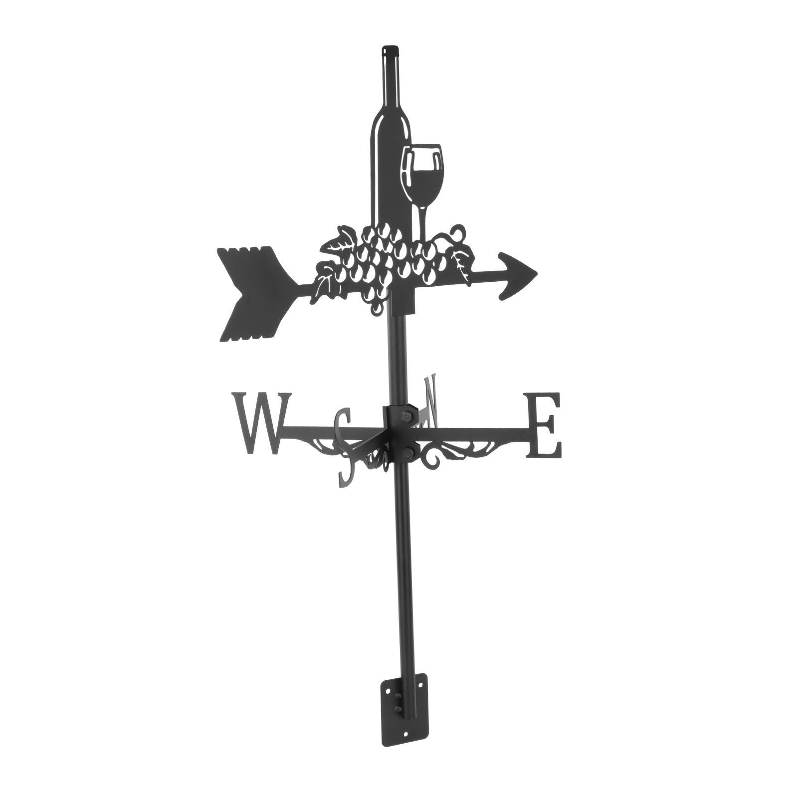 Iron Weather Vane， Wind Direction， Garden Indicator Stake， Farm Scene Measuring Tool Ornaments Crafts Weathercock for Roof， Farm， Yard， Fence Bottle