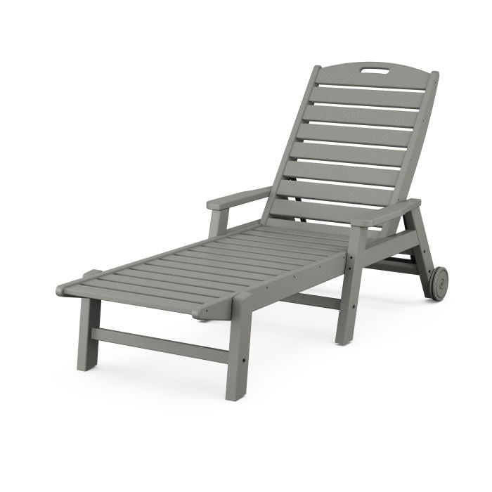 Polywood Nautical Pool Chaise with Arms & Wheels