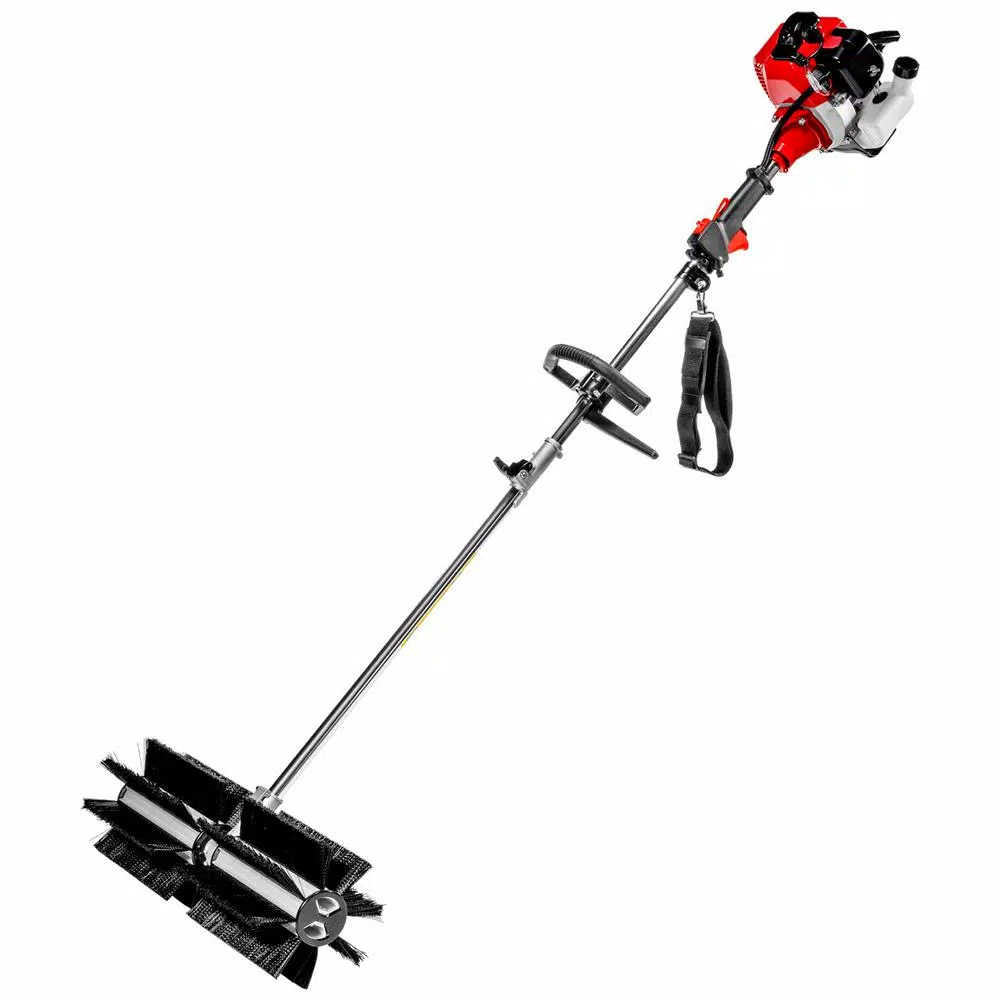 XtremepowerUS 43 cc 24 in. Portable Gas Power Brush Snow Sweeper and#8211; XDC Depot