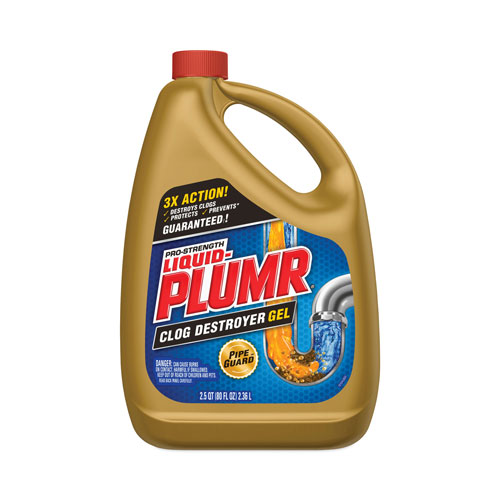 Clorox Liquid Plumrandreg; Clog Destroyer + PipeGuard | Gel， 80 oz | CLO00228EA