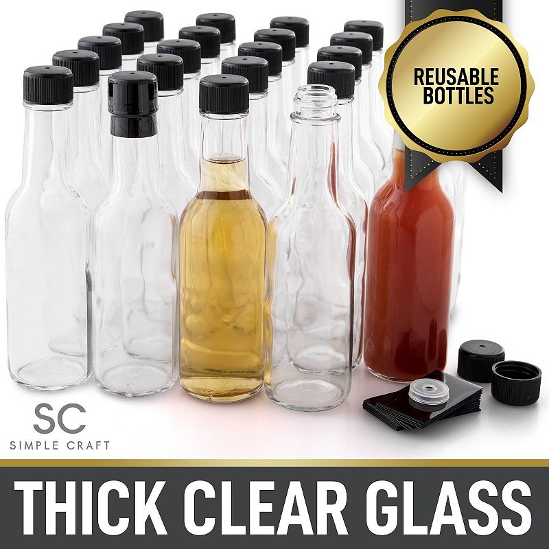 Hot Sauce Glass Bottles (5 oz) - 24 Piece