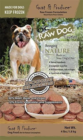 OC Raw Goat and Produce Raw Frozen Formulation Slider For Dog