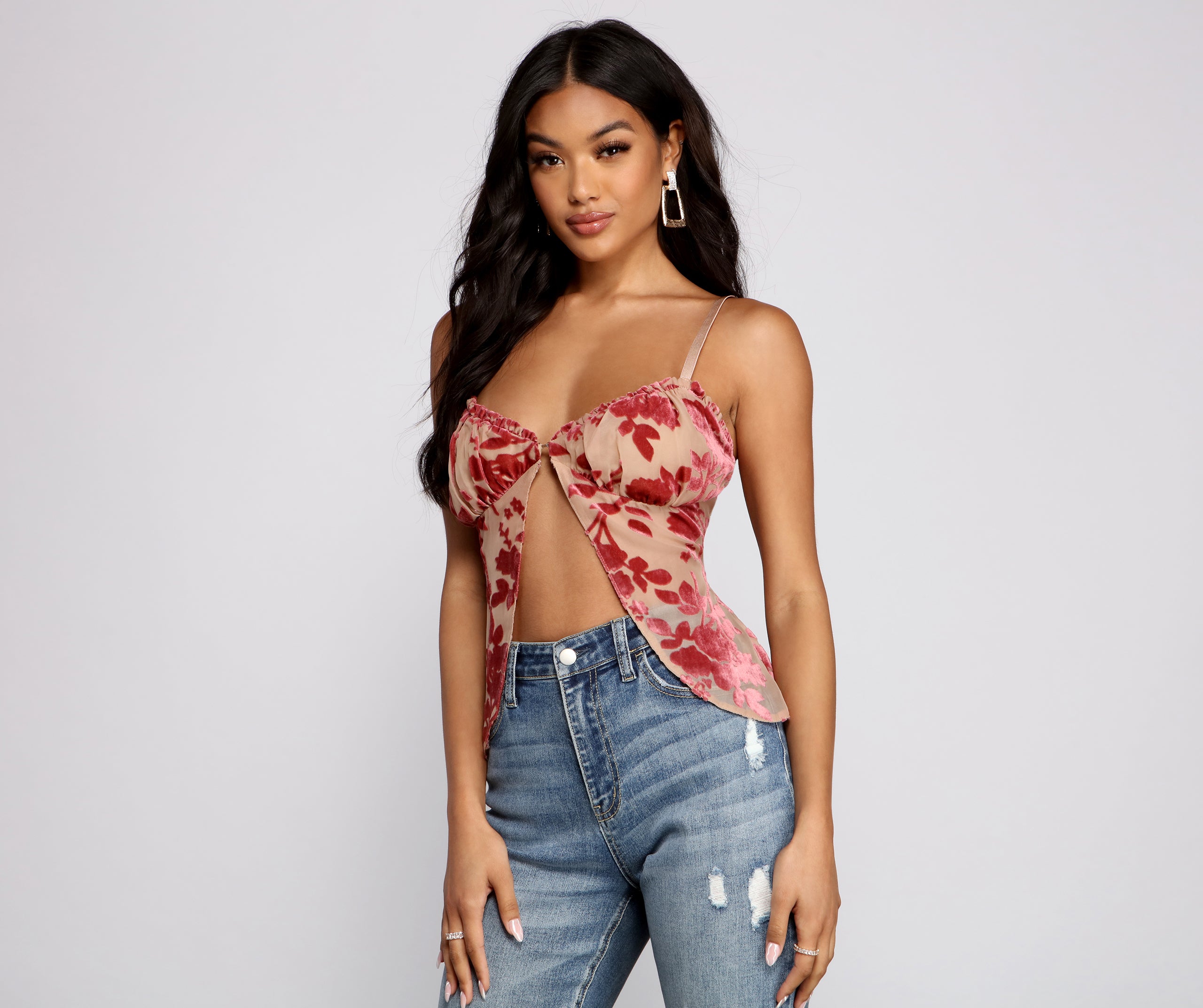 Floral Babe Burnout Babydoll Top