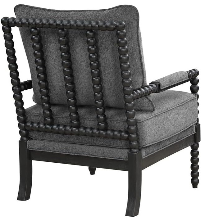 Traditional Accent Chair  Spindle Wooden Frame  ampCushioned Arms   Traditional   Armchairs And Accent Chairs   by Decor Love  Houzz