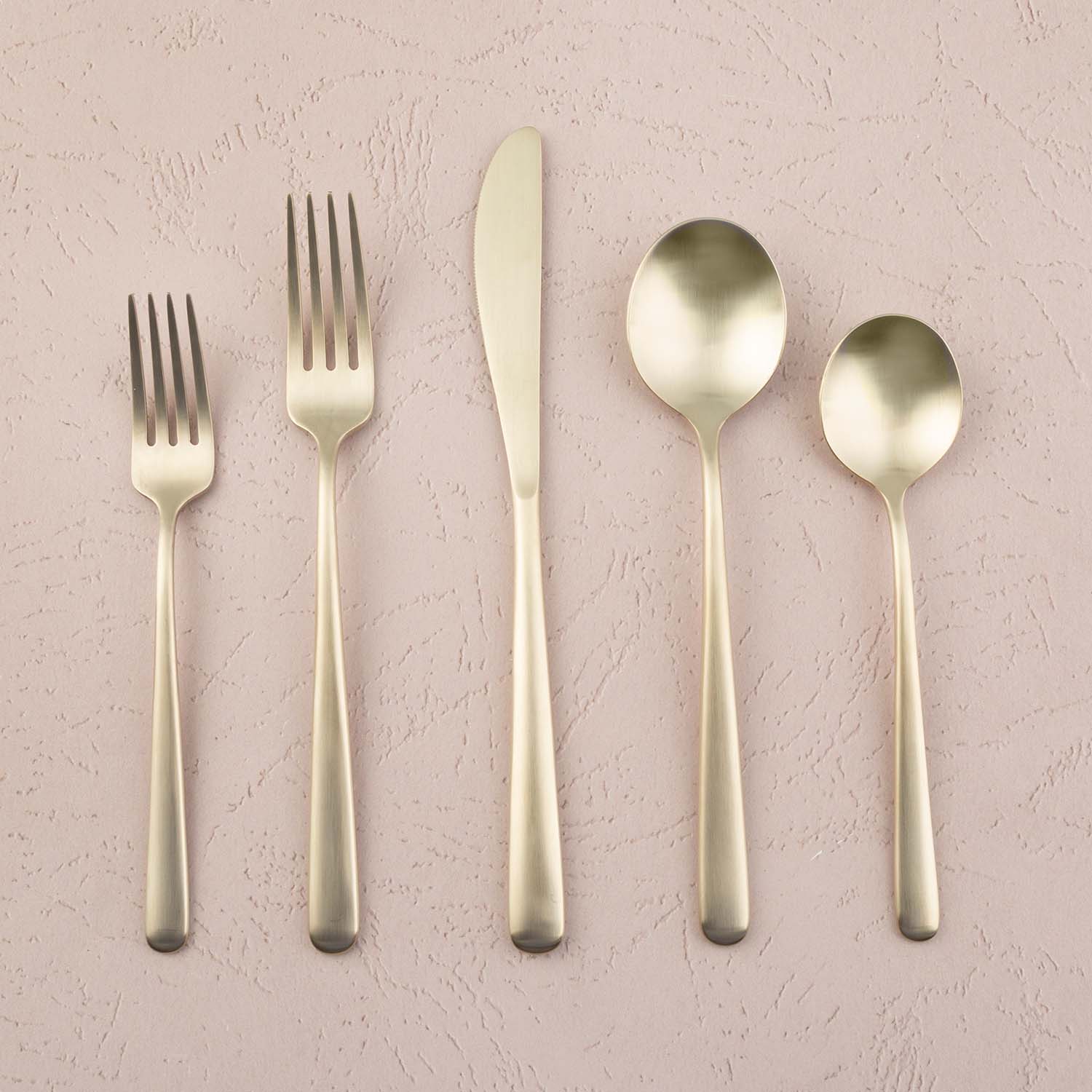 Lorenn Champagne Satin 20-Piece  Flatware Set