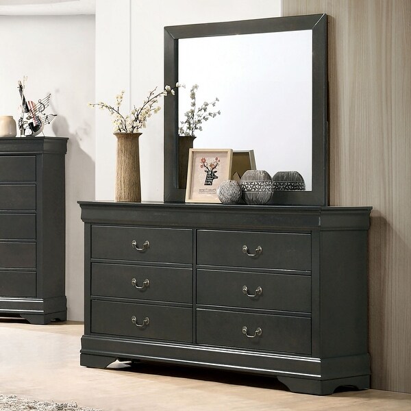 Furniture of America Lavina Contemporary 6-Drawer Dresser with Mirror - - 35634485