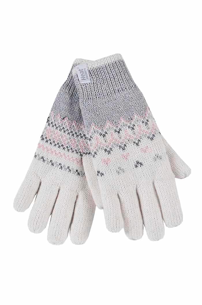 Womens patterned fleece lined thermal gloves