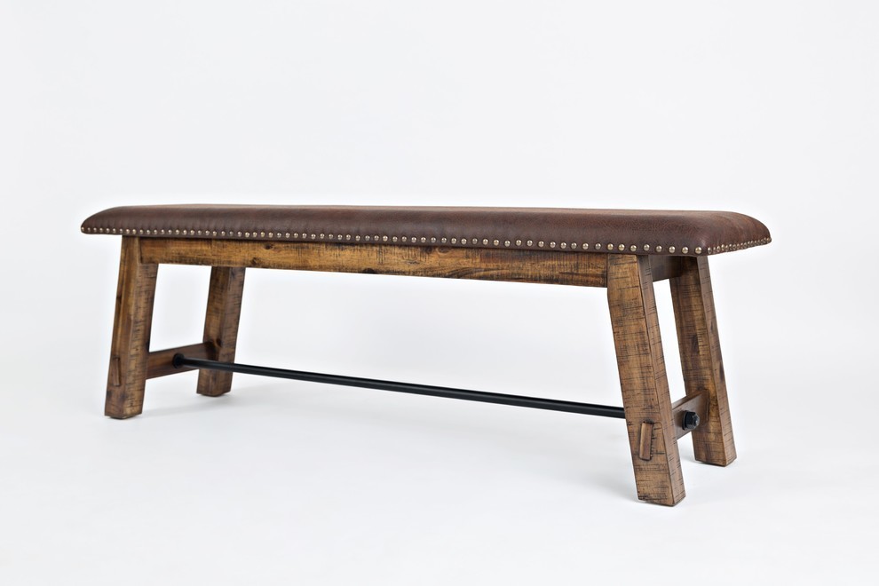 Cannon Valley Bench With UPH Seat   Transitional   Upholstered Benches   by HedgeApple  Houzz