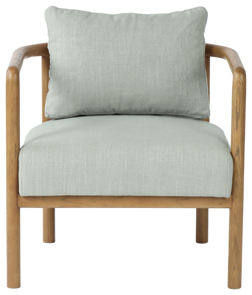 Rafi Upholstered Club Chair  Blue/Seashell Linen   Modern   Armchairs And Accent Chairs   by LH Imports  Houzz