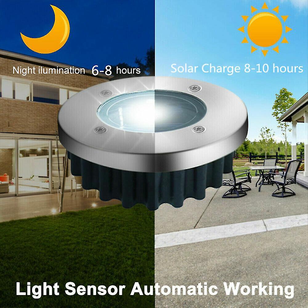 Led Solar Power Ground Lights Floor Decking Outdoor Garden Home Lamp