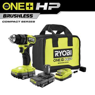 RYOBI ONE+ HP 18V Brushless Cordless Compact 12 in. DrillDriver Kit with (2) 1.5 Ah Batteries Charger and Bag PSBDD01K