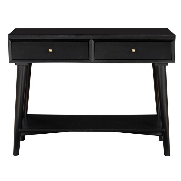 Alpine Furniture Flynn Mid Century Modern Console Table with 2 Drawers