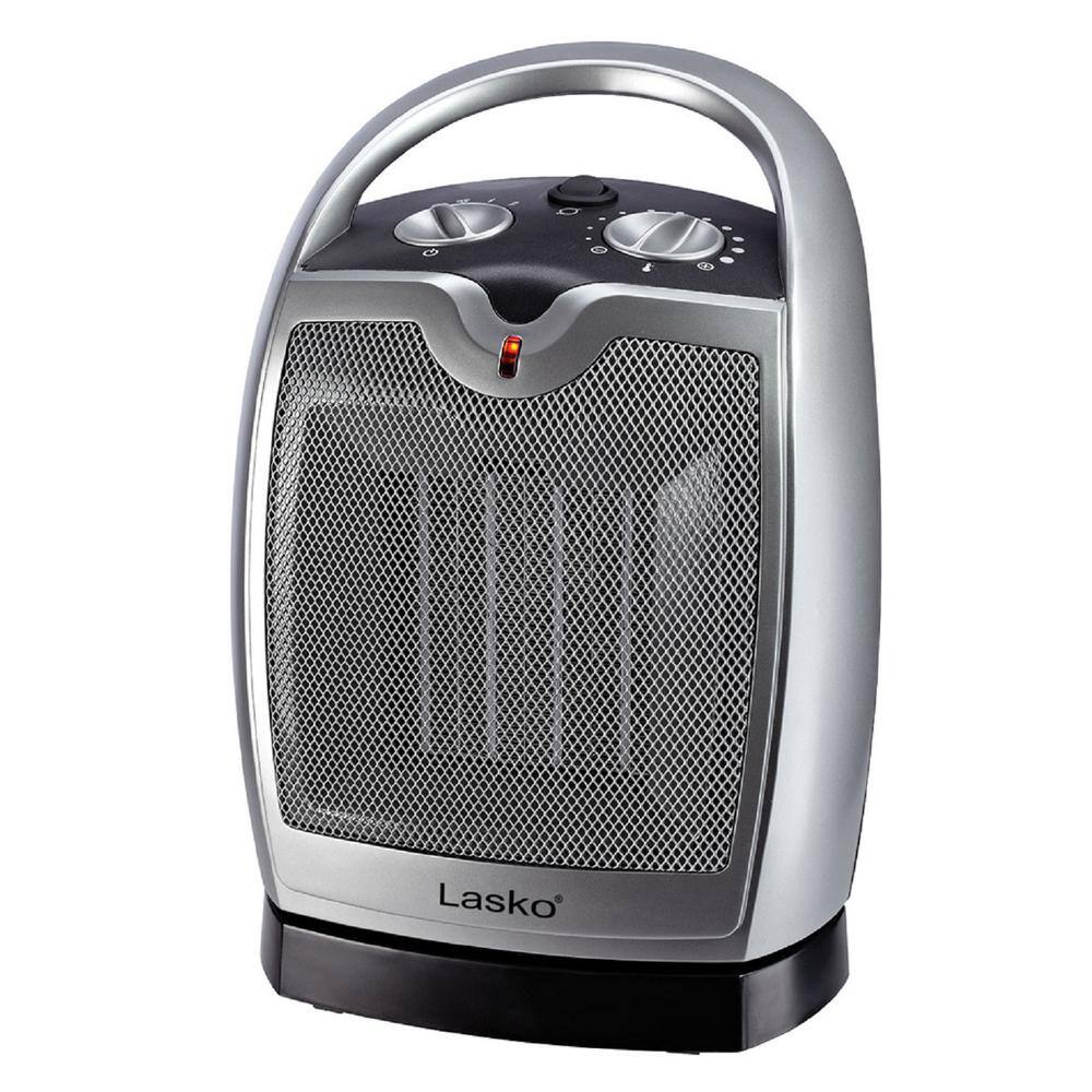 Lasko Compact 1500-Watt 11.25 in. Electric Ceramic Portable Oscillating Space Heater LKO-5409