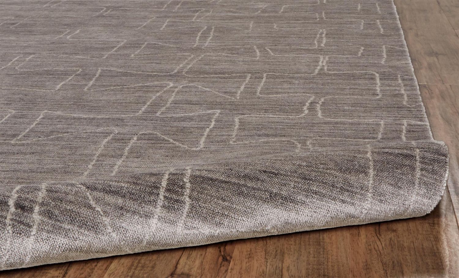 Miska Hand Woven Gray and Ivory Rug by BD Fine