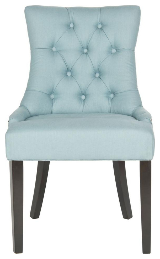 Carlene 19 quotH Tufted Ring Chair  Set of 2  Silver Nail Heads Light Blue   Transitional   Dining Chairs   by V.S.D Furniture  Houzz