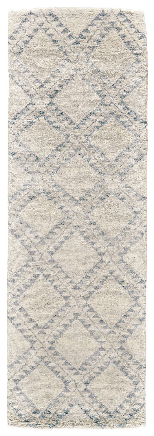 Bahar Hand Knotted Ivory and Blue Rug by BD Fine