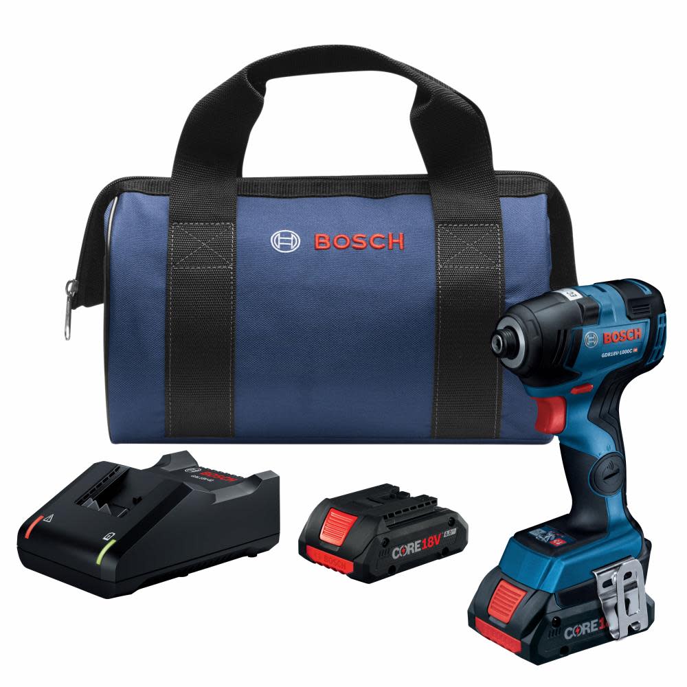 18V EC Brushless Connected-Ready 1/4 In. Hex Impact Driver Kit with (2) CORE18V 4.0 Ah Compact Batteries ;