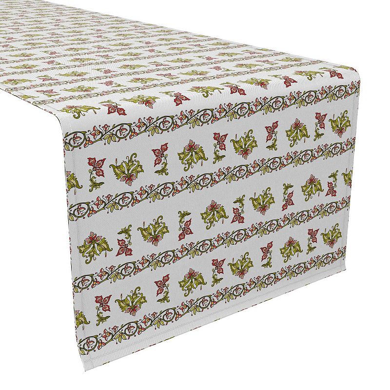 Table Runner， 100% Cotton， 16x72， Floral 1